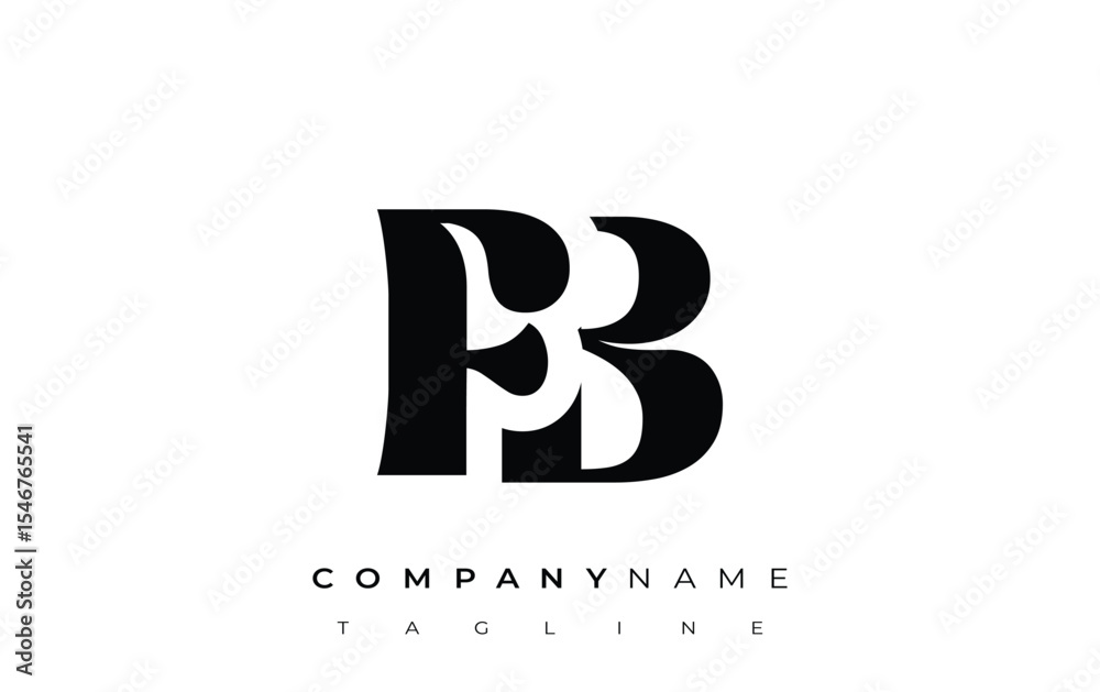 Fototapete fb creative abstract typography logo design. elegant logo combining bold typography and creative sha