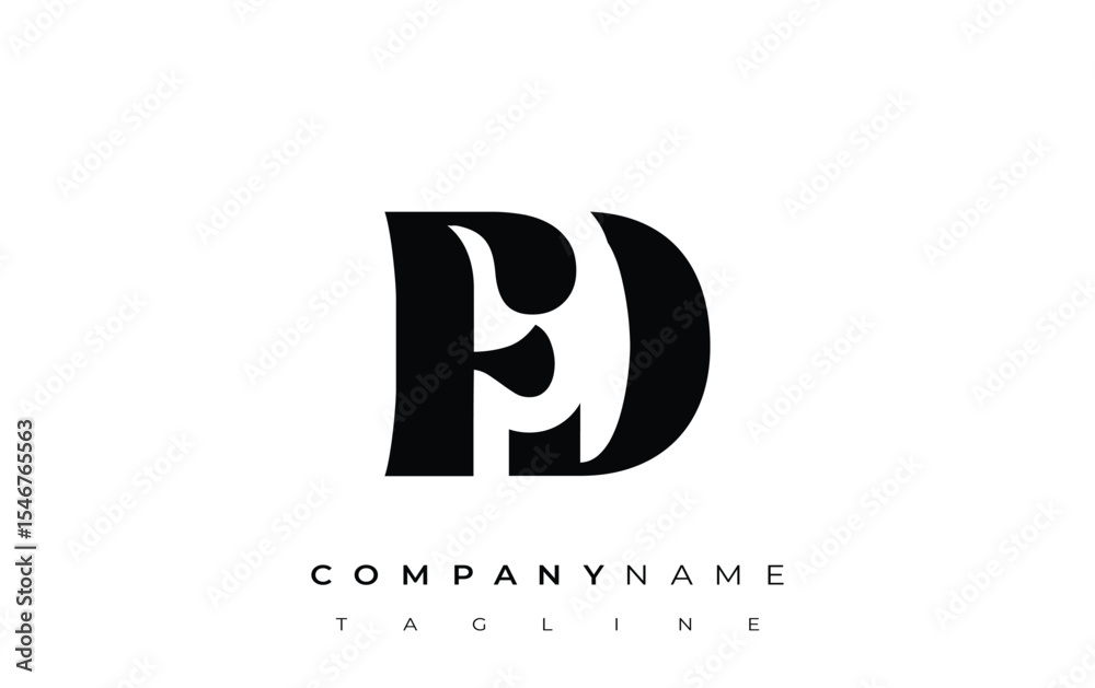 Fototapete fd creative abstract typography logo design. elegant logo combining bold typography and creative sha