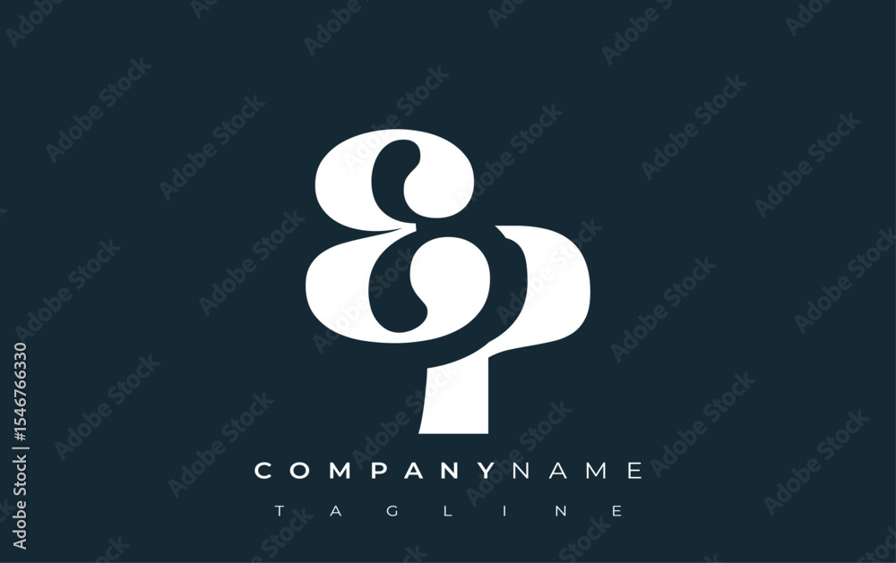 Fototapete ep creative abstract typography logo design. elegant logo combining bold typography and creative sha