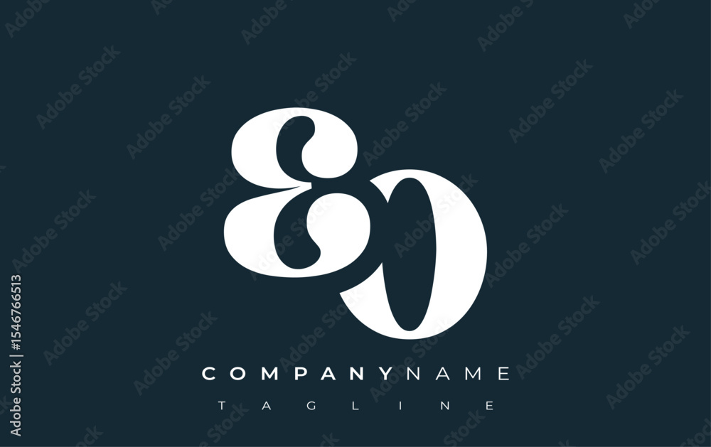 Fototapete eo creative abstract typography logo design. elegant logo combining bold typography and creative sha