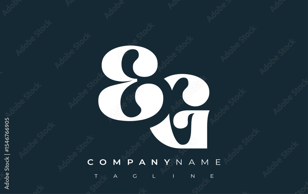 Fototapete eg creative abstract typography logo design. elegant logo combining bold typography and creative sha
