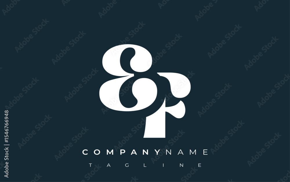 Fototapete ef creative abstract typography logo design. elegant logo combining bold typography and creative sha