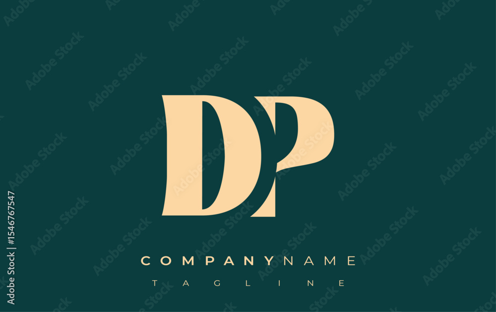 Fototapete dp creative abstract typography logo design. elegant logo combining bold typography and creative sha