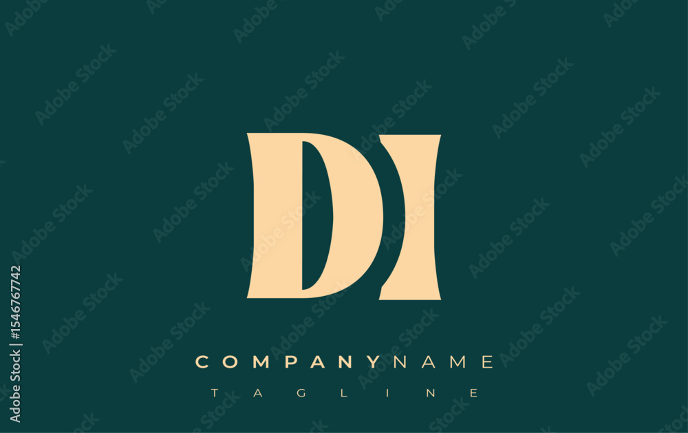 Fototapete di creative abstract typography logo design. elegant logo combining bold typography and creative sha