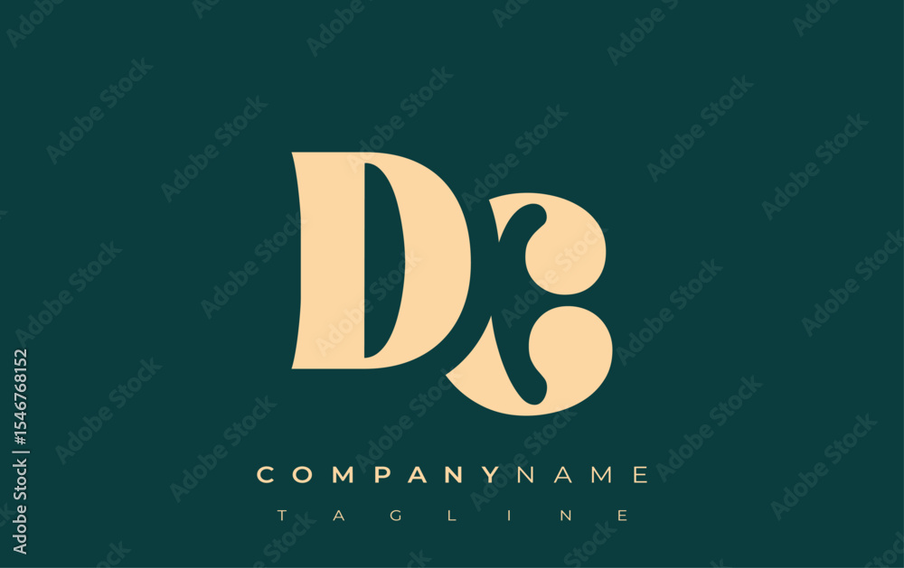 Fototapete dc creative abstract typography logo design. elegant logo combining bold typography and creative sha
