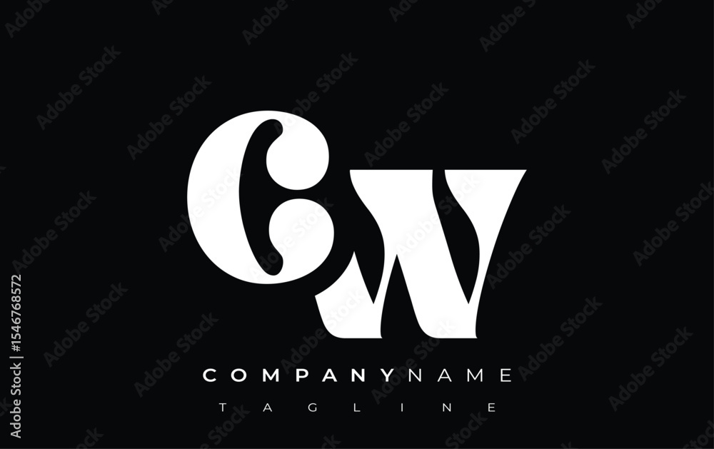 Fototapete cw creative abstract typography logo design. elegant logo combining bold typography and creative sha