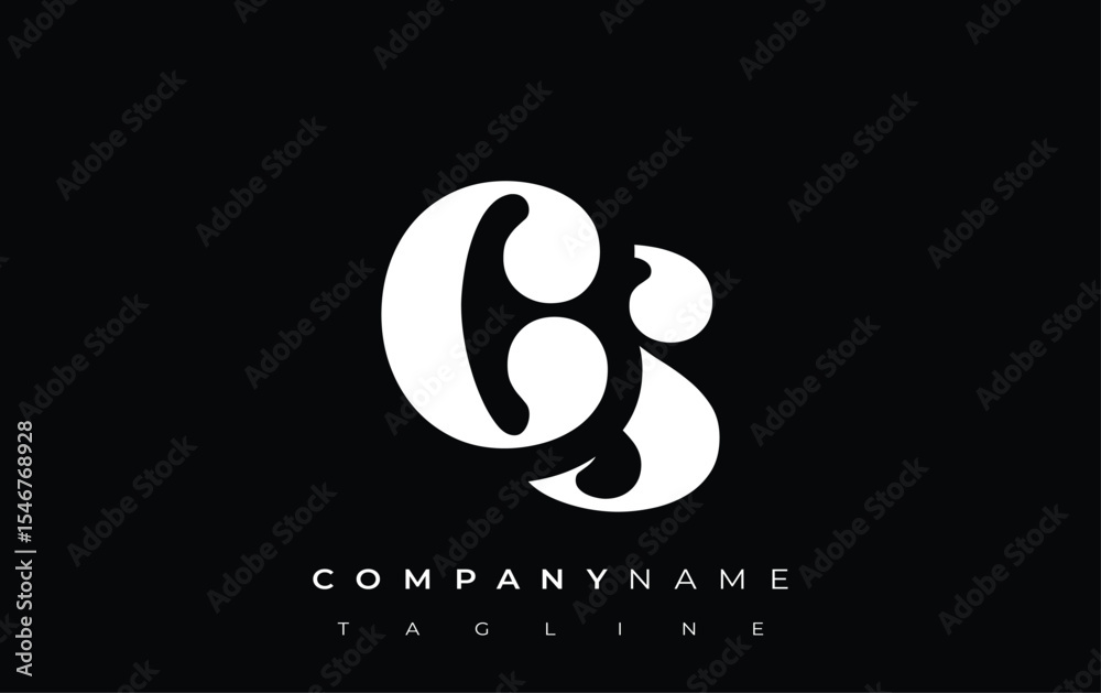 Fototapete cs creative abstract typography logo design. elegant logo combining bold typography and creative sha
