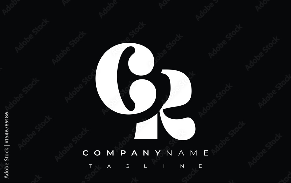 Fototapete cr creative abstract typography logo design. elegant logo combining bold typography and creative sha