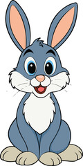 Cute cartoon rabbit and bunny vector art