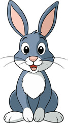 Cute cartoon rabbit and bunny vector art