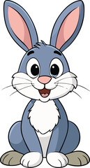 Obraz premium Cute cartoon rabbit and bunny vector art