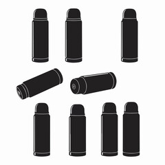 Thermos flask container collection silhouette