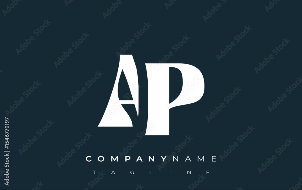 Fototapete ap creative abstract typography logo design. elegant logo combining bold typography and creative sha