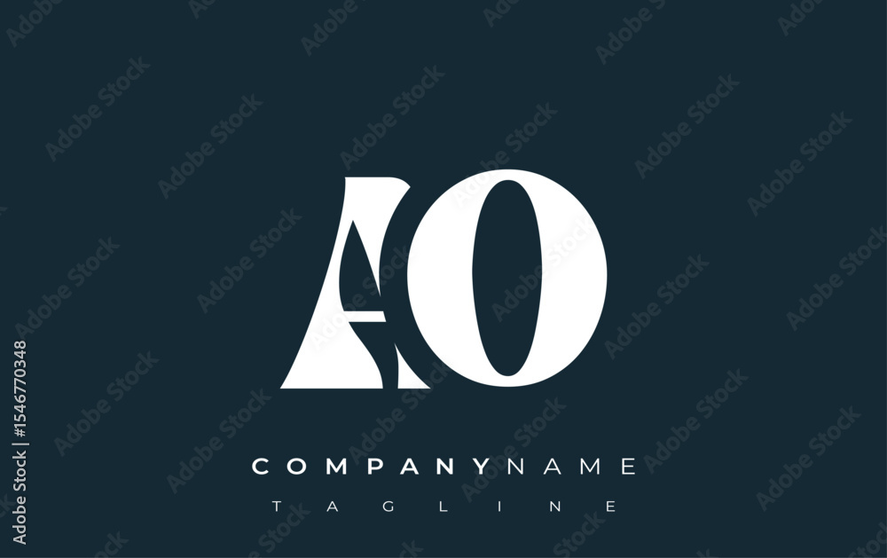 Fototapete ao creative abstract typography logo design. elegant logo combining bold typography and creative sha