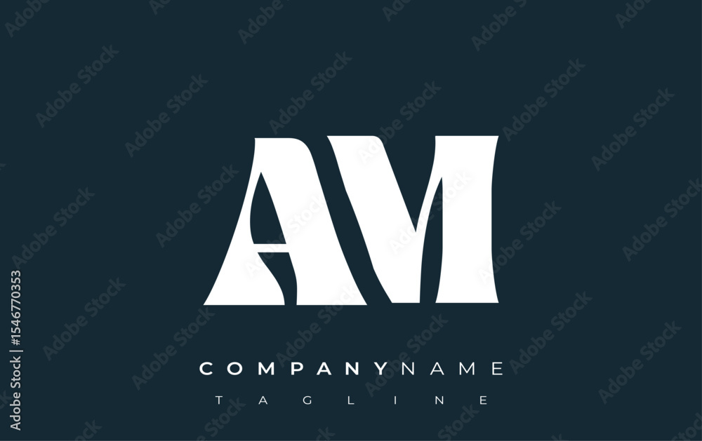 Fototapete am creative abstract typography logo design. elegant logo combining bold typography and creative sha