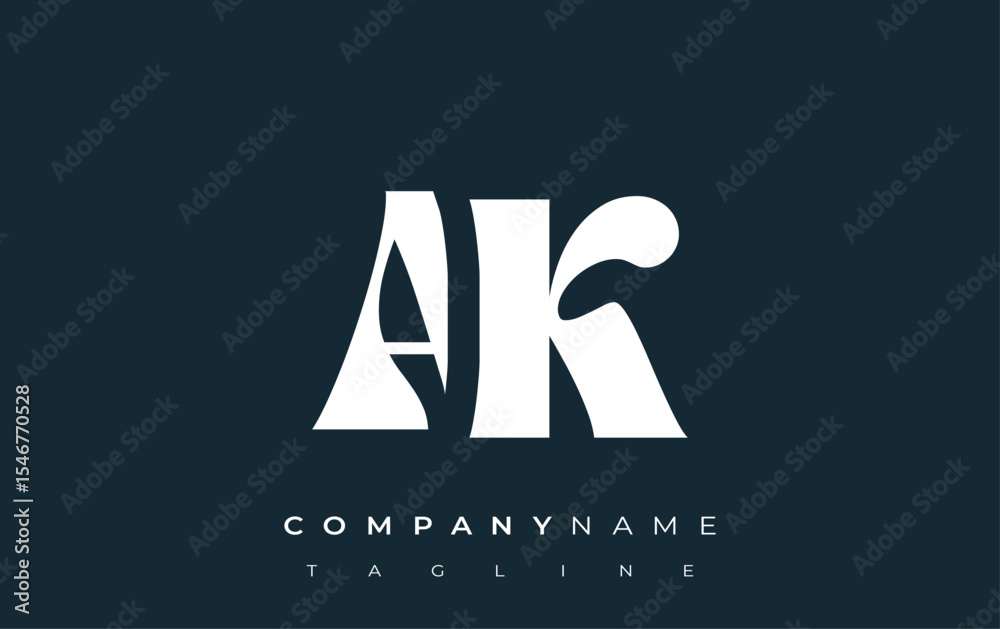 Fototapete ak creative abstract typography logo design. elegant logo combining bold typography and creative sha