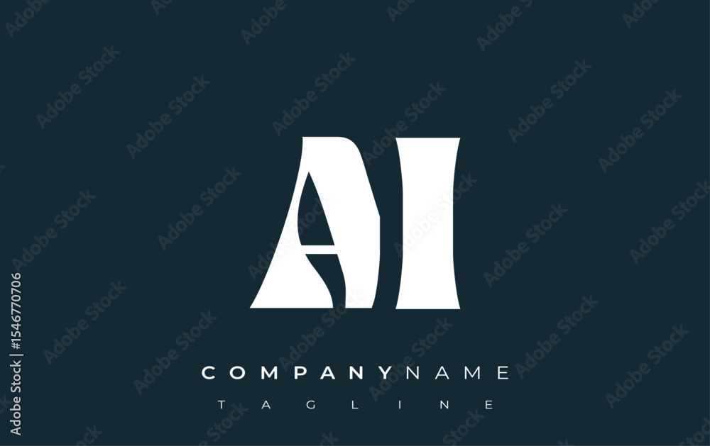 Fototapete ai creative abstract typography logo design. elegant logo combining bold typography and creative sha