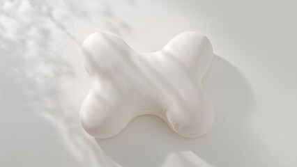 Butterfly shaped cervical orthopedic pillow over white background, no shadow