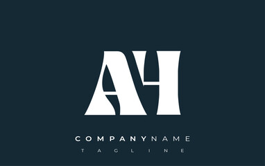 AH Creative Abstract Typography Logo Design. Elegant logo combining bold typography and creative shapes, ideal for branding and identity solutions.