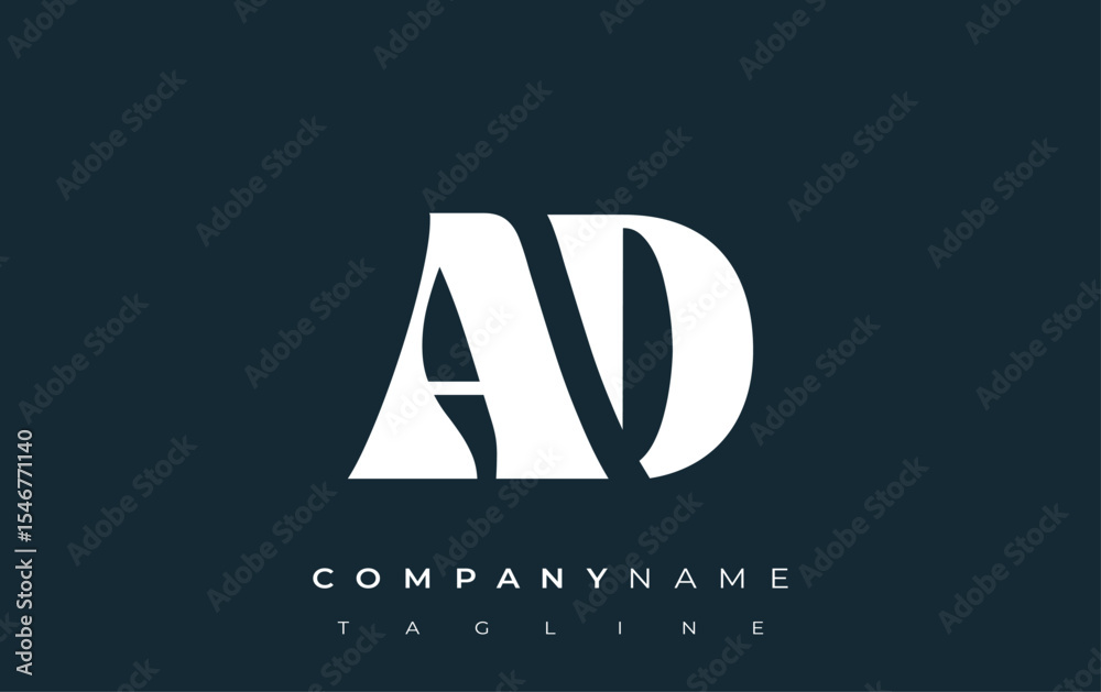Fototapete ad creative abstract typography logo design. elegant logo combining bold typography and creative sha
