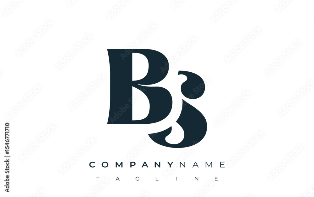 Fototapete bs creative abstract typography logo design. elegant logo combining bold typography and creative sha