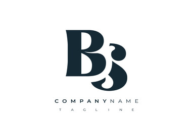 BS Creative Abstract Typography Logo Design. Elegant logo combining bold typography and creative shapes, ideal for branding and identity solutions.