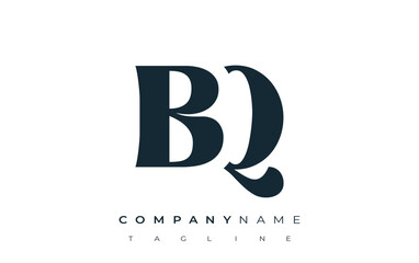 BQ Creative Abstract Typography Logo Design. Elegant logo combining bold typography and creative shapes, ideal for branding and identity solutions.