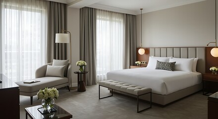 Luxury Hotel Room Elegant Suite with Modern Design and Comfort