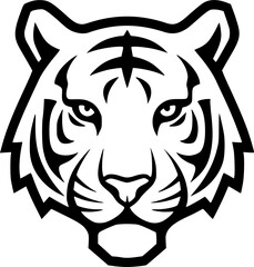 Minimalist tiger head outline icon
