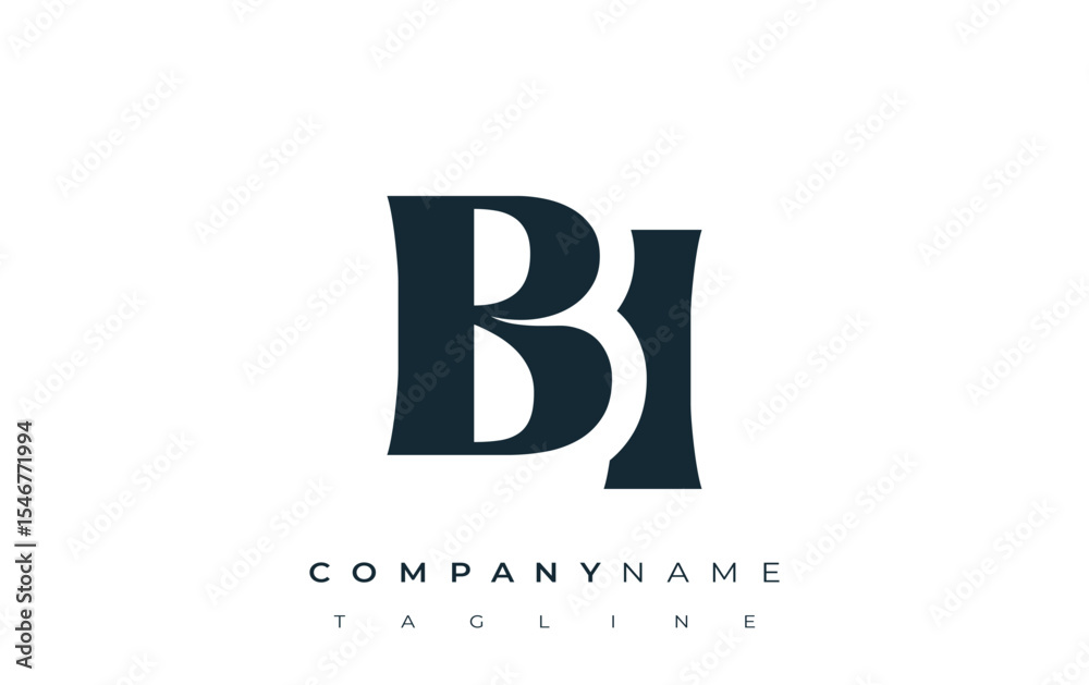 Fototapete bi creative abstract typography logo design. elegant logo combining bold typography and creative sha