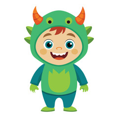 Kid in monster costume
