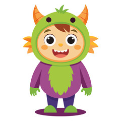 Kid in monster costume