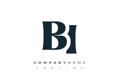 BI Creative Abstract Typography Logo Design. Elegant logo combining bold typography and creative shapes, ideal for branding and identity solutions.