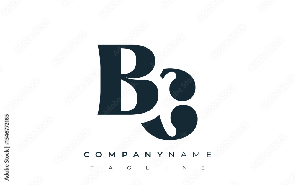 Fototapete bc creative abstract typography logo design. elegant logo combining bold typography and creative sha