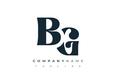 BG Creative Abstract Typography Logo Design. Elegant logo combining bold typography and creative shapes, ideal for branding and identity solutions.