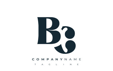 BC Creative Abstract Typography Logo Design. Elegant logo combining bold typography and creative shapes, ideal for branding and identity solutions.