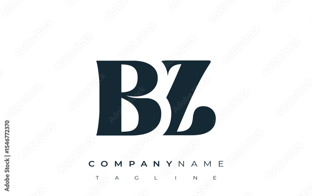 Fototapete bz creative abstract typography logo design. elegant logo combining bold typography and creative sha