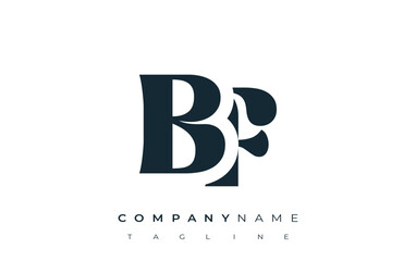 BF Creative Abstract Typography Logo Design. Elegant logo combining bold typography and creative shapes, ideal for branding and identity solutions.