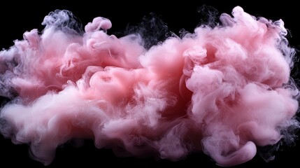 Fototapeta premium A stunning display of pink smoke swirling against a dark background creates a dream-like atmosphere, symbolizing creativity and abstract concepts in visual art.