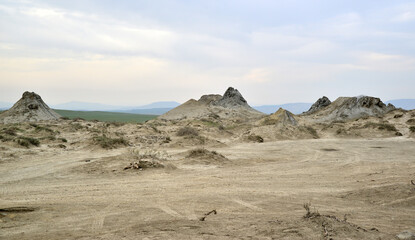 A view of the Mud Volcanoes in Qobustan, Azerbaijan