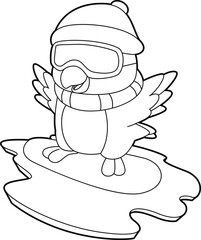 Parrot Snowboarder Snowboard Animal Vector Graphic Art Illustration