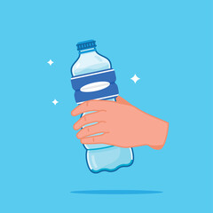 handheld plastic water bottle with lid, healthy blue drinking water packed in 380ml corrugated capacity