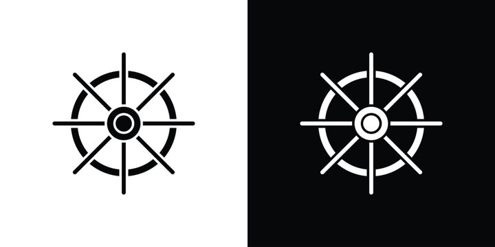 Dharmachakra icon of a flat style vector