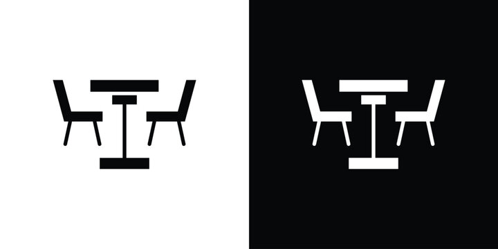 Dining table icon of a flat style vector