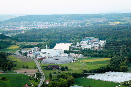 The research facility PSI, Villigen, Switzerland seen from the local hills