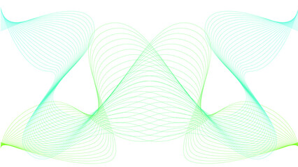 Vector curvy abstract line art wavy flowing dynamic blue white background in concept music or sound, wave, wind, information flow