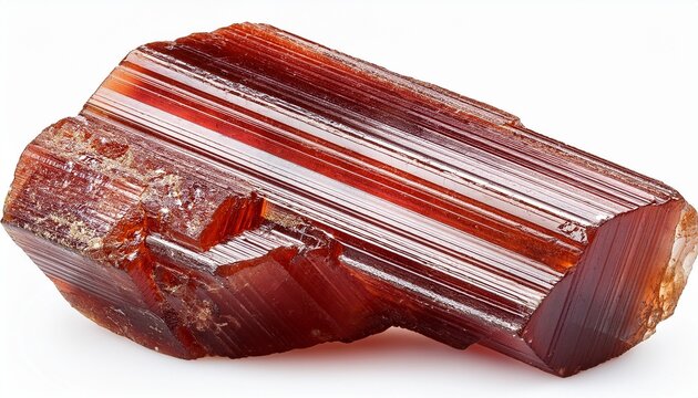 raw dravite tourmaline mineral crystal isolated
