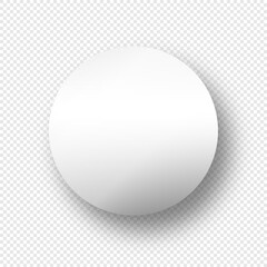 White round sticker mockup with realistic soft shadow on transparent background, blank circle label template for branding, packaging, promotion, web and print design