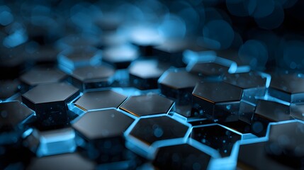 Fototapeta premium Abstract glowing cells geometric background.