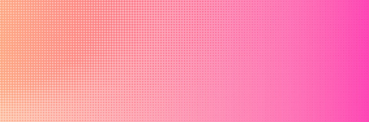 Pink orange polka dots gradient halftone background. Pop art cartoon dot texture with comic graphic design, Horizontal abstract pattern wall for cover digital technology